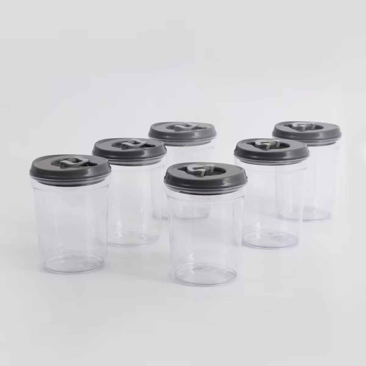 Genesis Sterling Set of 6 Storage Jars - 1L in Grey
