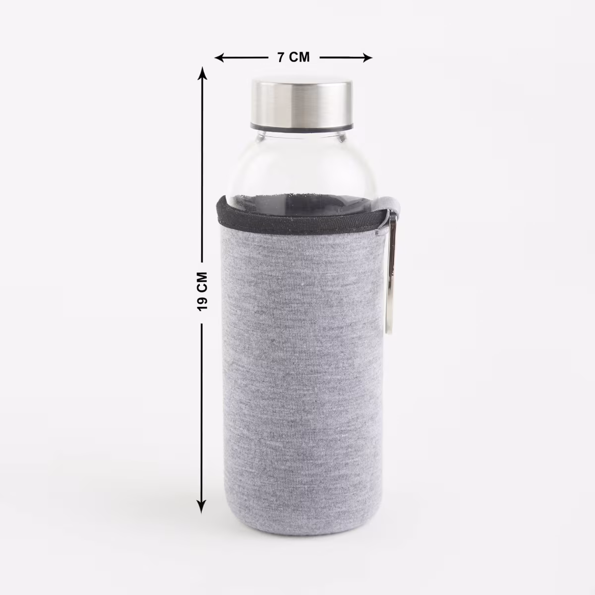 Pacific Favola Glass Water Bottle with Pouch - 400ml in Grey