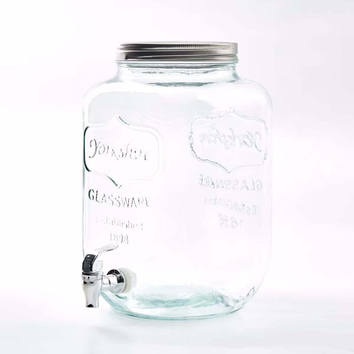 Infinity Cuba Glass Dispenser with Lid - 8L in Transparent