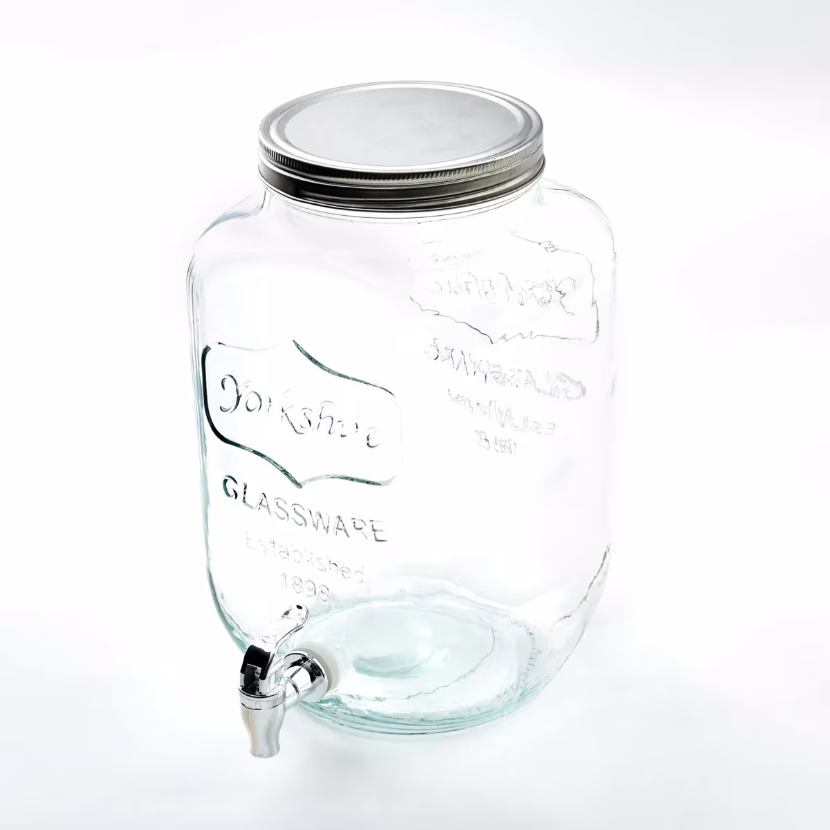 Infinity Cuba Glass Dispenser with Lid - 8L in Transparent